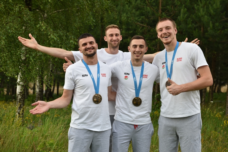 Чествование бронзовых призеров II Европейских игр по баскетболу 3x3